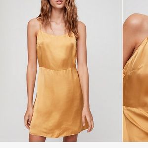 Wilfred aritzia gold isabell dress size 6